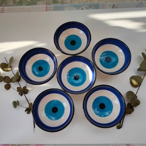 Completely handmade Anatolian motif ceramic bowls Wedding favors for guests  Evil eye ceramic bowl,