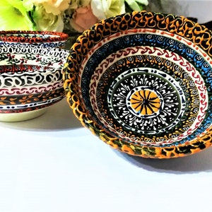 Handmade Multicolor 16cm Ceramic Bowl