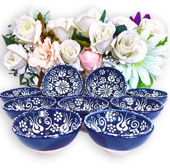 Royal Blue Ceramic Trinket Dish, Turkish Pottery, Wedding Favor, Ring Holder, Bridesmaid Gift