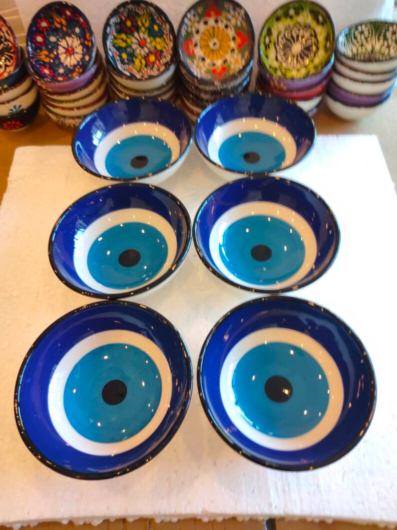 Evil Eye Bead Ceramic Bowl Home Decor Bowls 4.7 diameter Etsy