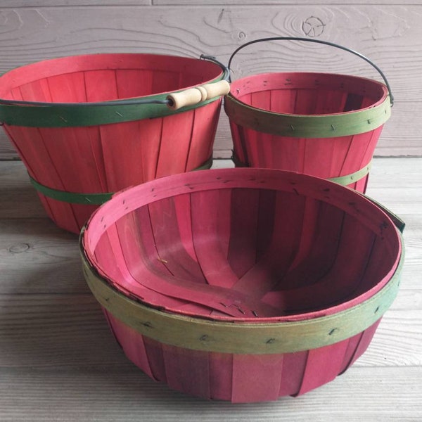 Wooden Bushel Baskets Etsy