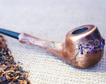 Hand Carved "Frankenstein" Wood Tobacco Pipe – Exclusive Design