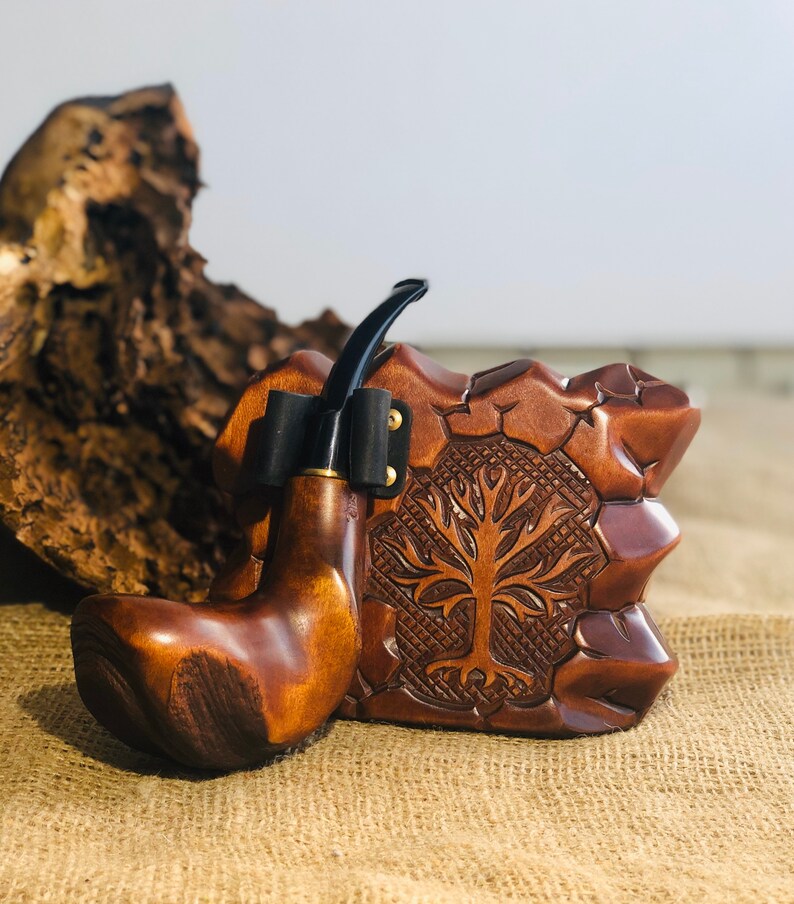 Pipe Tree Stand Carved Wooden Pipe Stand –