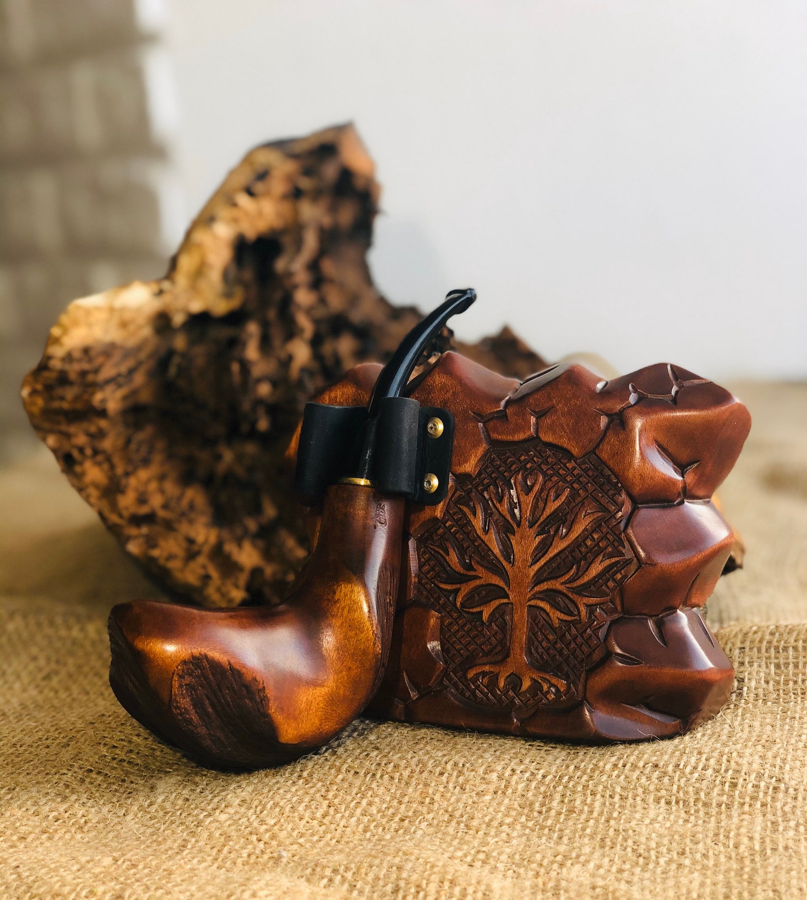 Pipe Tree Stand Carved Wooden Pipe Stand –