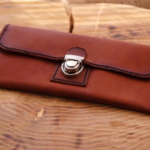 Cartera de cuero, Cartera unisex, Cartera hecha a mano, Cartera de cuero para hombres, Cartera de cuero para mujer, Cartera marrón
