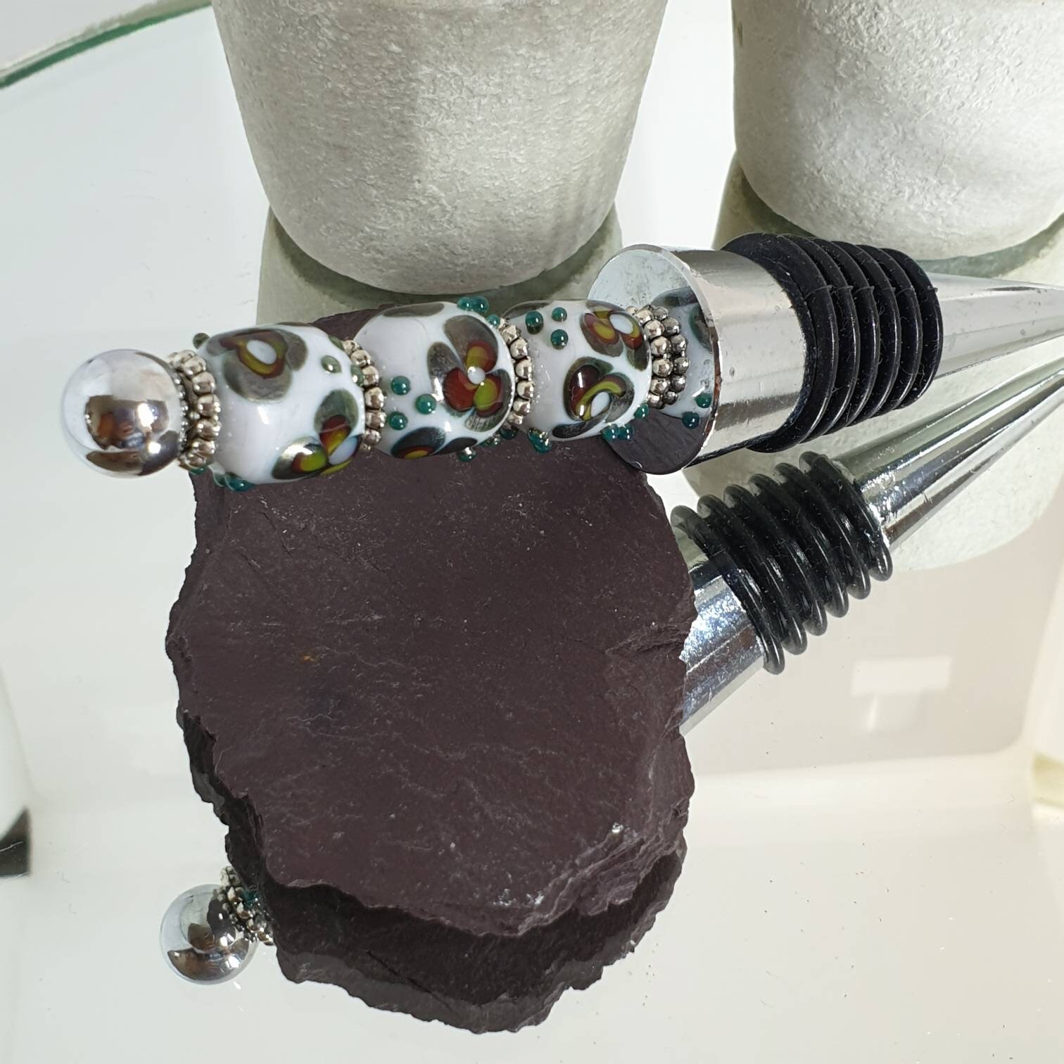 Wine Bottle Stopper Italian Glass Handmade Bottle Stopper Etsy