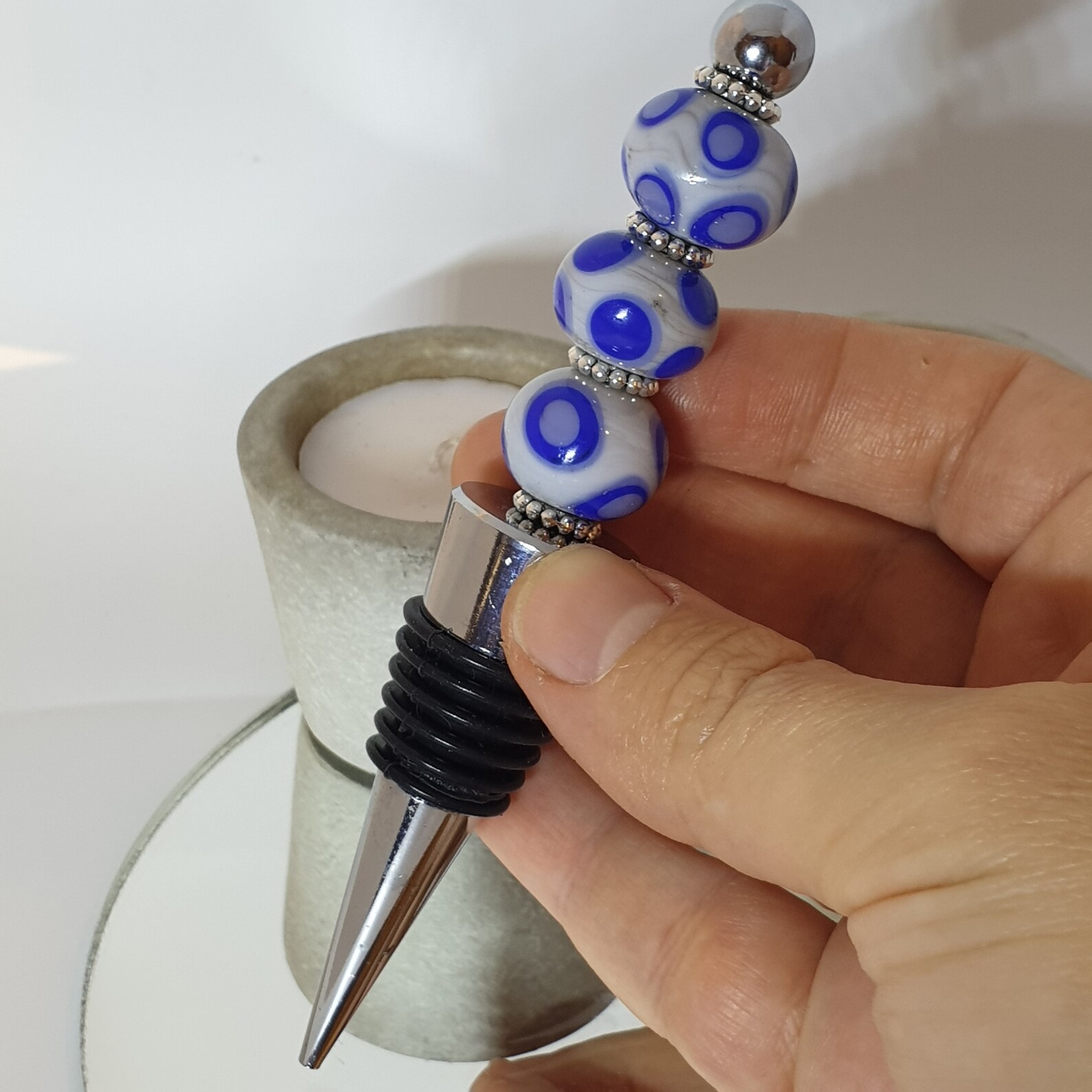 Wine Bottle Stopper Italian Glass Handmade Bottle Stopper Etsy