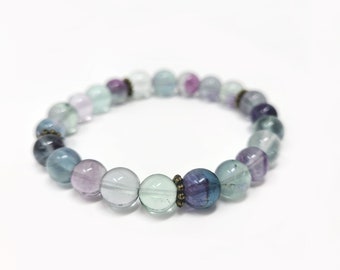 Rainbow Fluorite Mala Bracelet 8mm