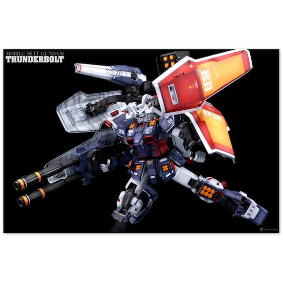 Gundam Thunderbolt Poster Fa 78 Full Armor Gundam Wall Art Etsy