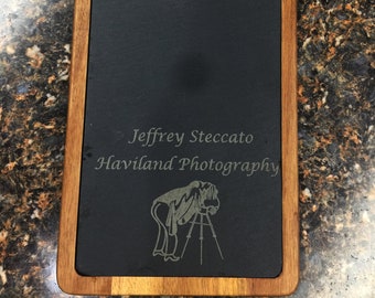 Custom Laser gravé Slate Cutting Board, Fête des Pères, BBQ, Cadeau de cuisine, Cadeau de mariée, Cadeau de réchauffement de la maison, Cadeau personnalisé