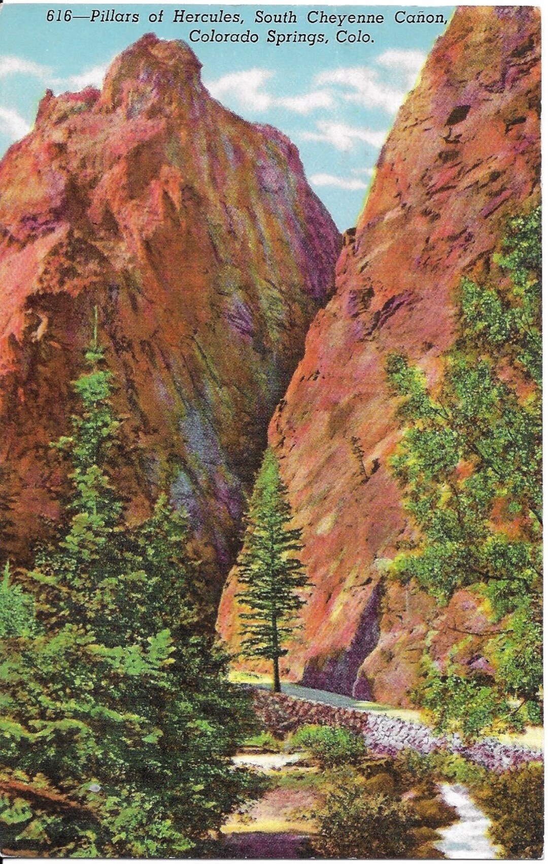 Vintage Postcard Pillars of Hercules South Cheyenne Canyon Colorado