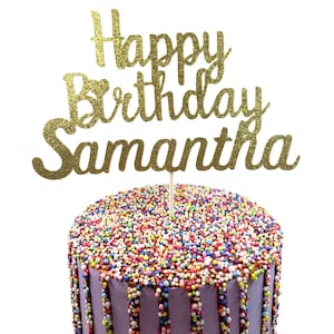Happy Birthday Any Name Cake Topper
