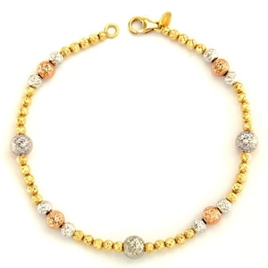 18k gouden balarmband, gouden kralenarmband, 7,5 gouden armband, gouden kralenarmband, gouden armband dames, echt gouden armband