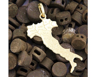 Italy Map Gold Pendant, Italian Gold Pendant, Solid Gold Pendant, 18k Real Gold Pendant, Italia Charm, Italian Jewelry