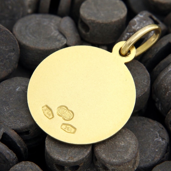 Pendentif Médaille Vierge Marie En Or Jaune 18 Carats (18k) - Marque UNOAERRE, Neuf Avec étiquettes