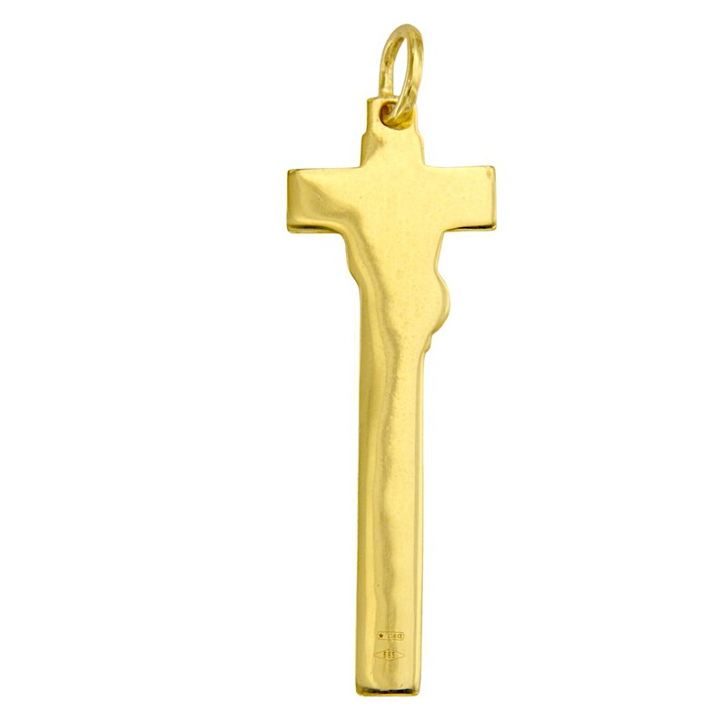 14k Solid Gold Cross Pendant, Large Gold Cross Pendant, 2 Inch Cross ...