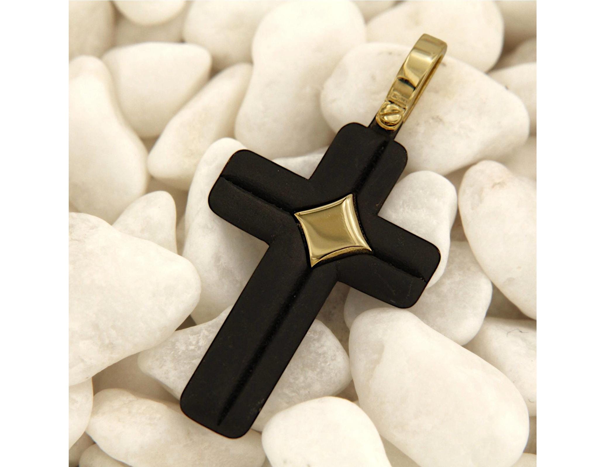 Pendentif Crucifix Moderniste Ancien - Métal Argenté - Occasion En Bon état
