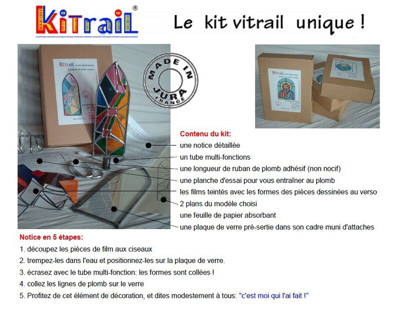 Maquette de vitrail Kitrail® , modèle 'Chouette' image 2