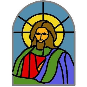 Gebeizt Glas Kitrail® Modell, Modell Christus Bild 1