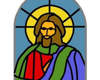 Stained glass Kitrail® model, model 'Christ'