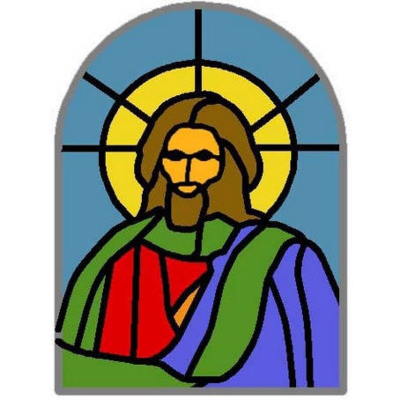 Gebeizt Glas Kitrail® Modell, Modell Christus Bild 1