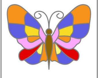 Stained glass Kitrail® model, model 'Butterfly'