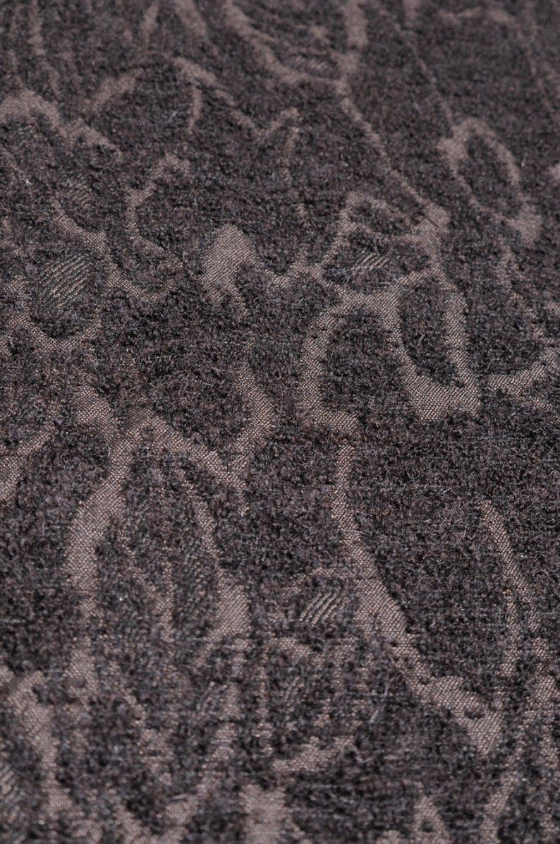 tissu laine mélangée marron noir texturé image 4