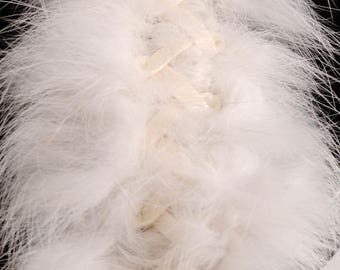 Beautiful off-white 45 mm braid in rabbit fur hair