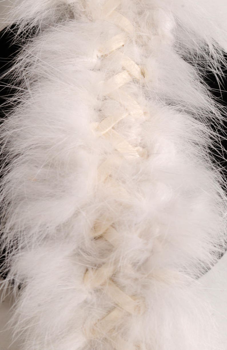 Beautiful off-white 45 mm braid in rabbit fur hair image 1