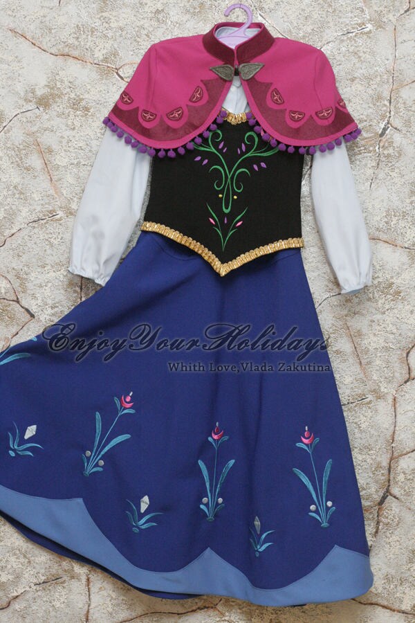 Short Cape Anna Frozen Inspired Costume Anna Frozen Cosplay Etsy