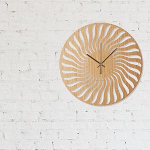 Wedding gift - 17&quot; Wooden Wall Clock - Gift for Couple - Home Decor Gifts - Clocks for Wall - Scandinavian Housewarming Design Bedroom Clock