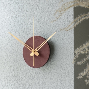Small Clock for Wall - Solid Color Decorative Small and Minimalist Style Clock with Silent Quartz Mechanism, Perfect Modern Home Room Accent