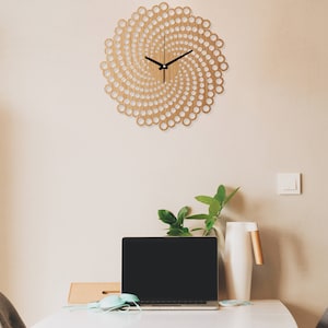 Wanduhr Holz Wanduhr Spirale Hangende Wanduhr Wohnzimmer Etsy