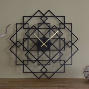 Wall Clock - Wood Wall Clock Square, Big Clock, Square Wooden Clock, Simple Modern Wall Clock, Silent Clock, Large Dark Oak Wall Clocks