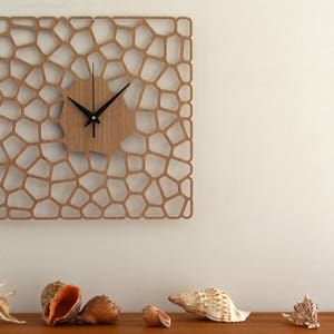 Wooden Wall Clock Pebbles - Modern Clock, Silent Wood Clock, Home Decor, Anniversary Gift, Wedding Gift, Housewarming Gift, Oversized Clock