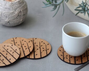 Set of Four Original Design Drink Coasters - Protect your Table with Sense of Style