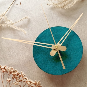 Small Round Velvet Wall Clock - Decorative Mini Wall Clock - Silent Modern Design Tiny Clock for Minimalist Interior