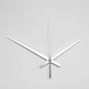 Silent Quartz Clock Mechanism with Silver or White Clock Hands - Build Your Own Clock Kit for DIY Creations or Crafts