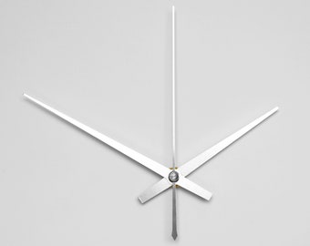 Silent Quartz Clock Mechanism with Silver or White Clock Hands - Build Your Own Clock Kit for DIY Creations or Crafts