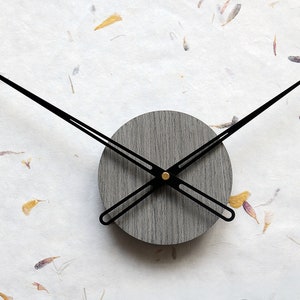Small Gray Wall Clock with Extra Long Clock Hands - Decorative and Functional Wall Decor - Minimalist Office Wall Clock