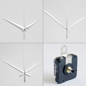 Clock Movement with Silver Color Clock Hands - High Precision, No Ticking Clock Mechanism Kit for Your Own Clock Creation, DIY Clock