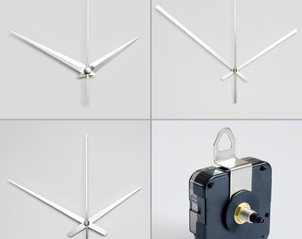 Clock Movement with Silver Color Clock Hands - High Precision, No Ticking Clock Mechanism Kit for Your Own Clock Creation, DIY Clock