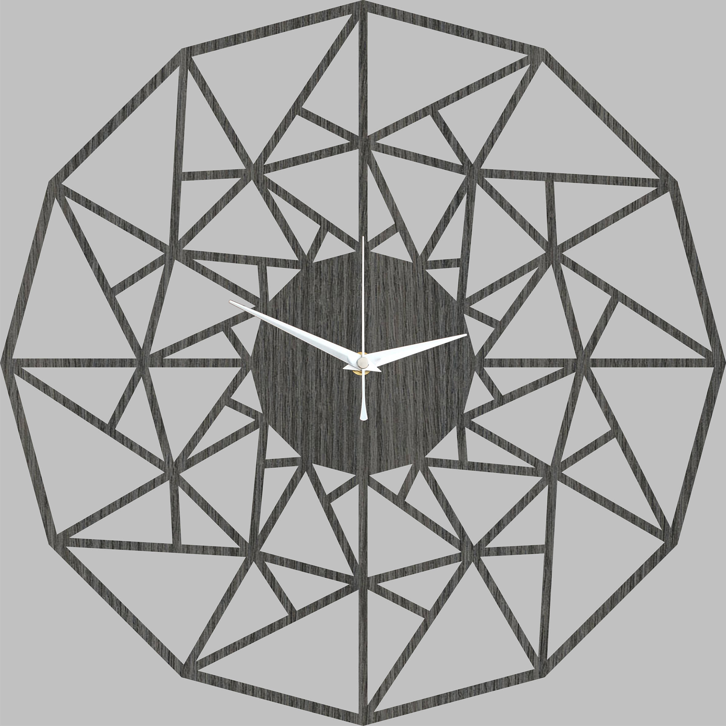 Wall Clock - Wood Wall Clock Triangles, Clocks for Wall, Modern Home ...