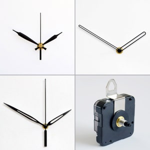 Quiet Quartz Mechanism for Wall Clock, Easy to Instal DIY Movement without Ticking with Black Hands Set, Noiseless and High Precision