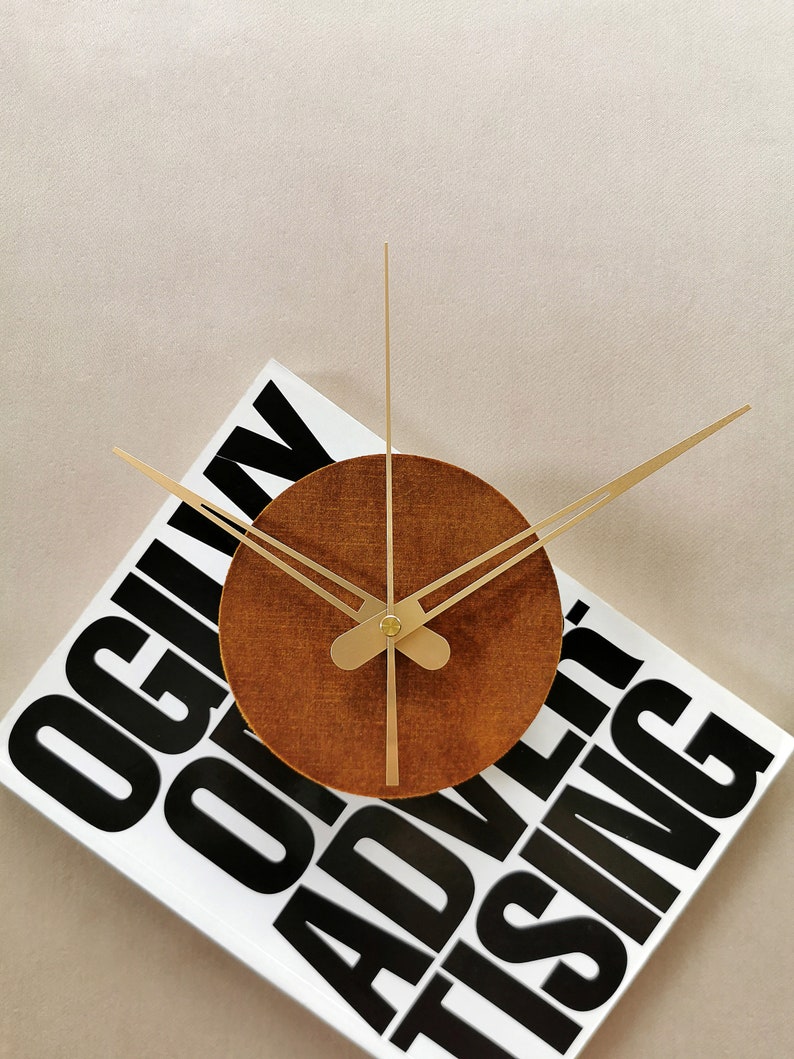 Gray Wall Clock Small and Compact Totally Silent Minimalist Etsy