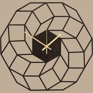 Large Wall Clock, Geometric Clock Dreamcatcher, Clocks for Wall, Home Gifts, Modern Wall Clock, Modern Home Decor, Silent Wooden Clock