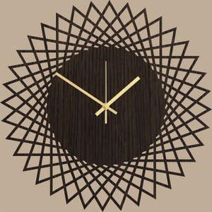 Large Wall Clock - Wood Wall Clock Savanna, Clock for Wall, Wood Decor, Geometric Modern Clock, Living Room Clock, Kitchen Clock, Home Decor