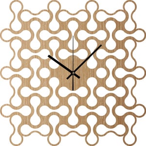 Oversized Wall Clock - Geometric Decor - Wooden Design Clock - First Home Decor - Wall Clock Large - Rustic Decoration Wall Art