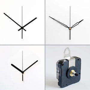 Quiet Quartz Mechanism for Wall Clock, Easy to Instal DIY Movement without Ticking with Black Hands Set, Noiseless and High Precision