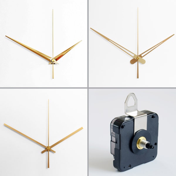 Kit d'horloge à piles - Remplacement des pièces de rechange bricolage avec 1 jeu d'aiguilles - Pièces d'assemblage de mouvement d'horloge suspendues silencieuses et sans cliquetis